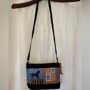 NWT Hand Painted Cross Body Purse with Horse